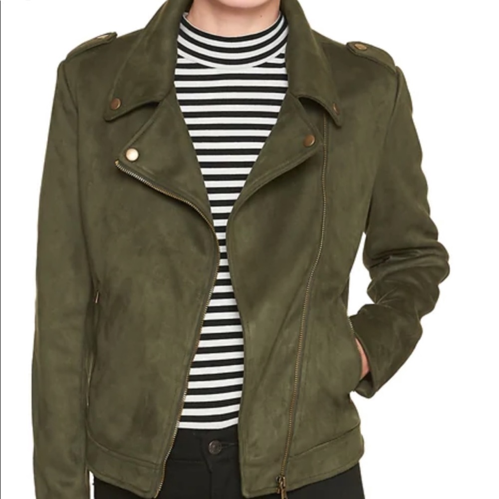 Banana Republic Green Vegan Suede Jacket
